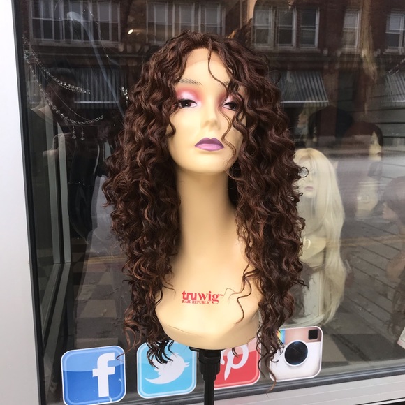 Brown Curly Wig Lacefront Human hair Blende Wig - Picture 3 of 8